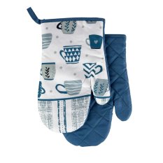 Chňapka kuchyňská /rukavice  s magnetem a poutkem - Hrníčky modrá