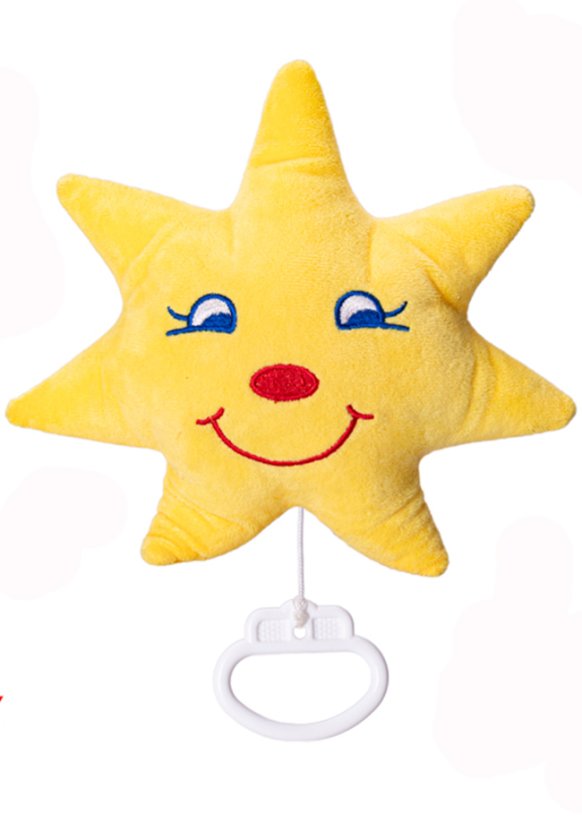 Hvězdička plyšová 20cm natahovací hrací strojek