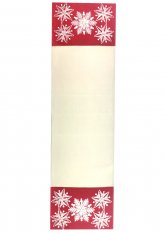 Vánoční ubrus/běhoun 40x140cm vločky červené na béžovém 