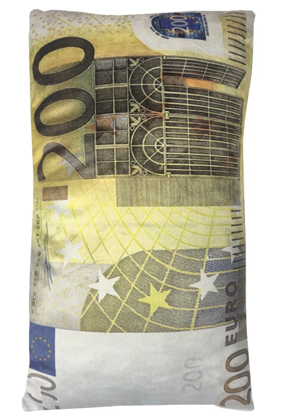 Dekorační polštář bankovka 200 Eur 30x50cm 1