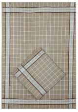 Kuchyňská utěrka s egyptské bavlny 50x70cm - Kostka béžová