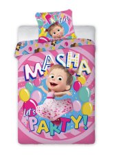Míša a Máša party růžová 140x200+70x90 na zip Míša a Máša party růžová 140x200+70x90 na zip