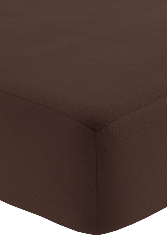 Fleecové prostěradlo s gumičkou 90x200cm - hnědé