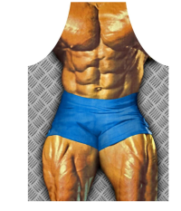 Kuchyňská zástěra 55x72cm - Kulturista modré boxerky