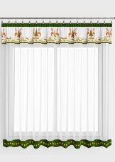 Hotová vánoční záclona 300x140cm - Jeleni zelené Hotová vánoční záclona 300x140cm - Jeleni zelené