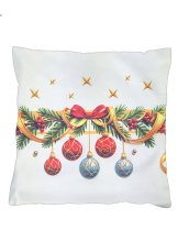 Vánoční povlak na polštář 40x40 na zip velur - Baňky, vánoční ozdoby Vánoční povlak na polštář 40x40 na zip velur - Baňky, vánoční ozdoby