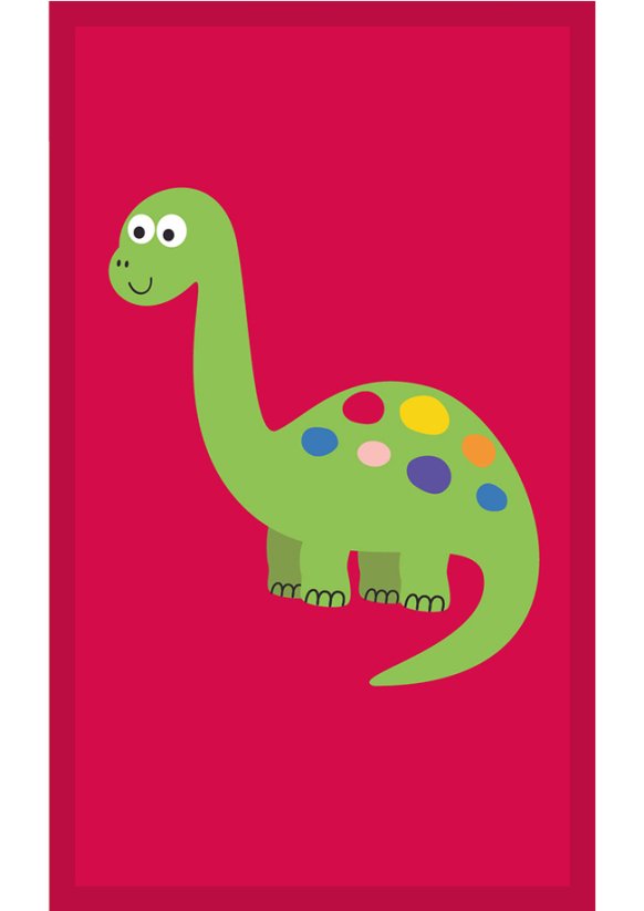Dětský froté ručník 30x50cm - Dinosaurus malina