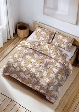 Bavlněné povlečení Lux 140x200+70x90cm - Magnolie béžové