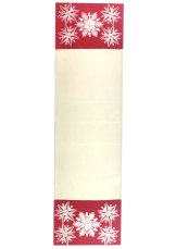 Vánoční ubrus/běhoun 40x140cm vločky červené na béžovém 