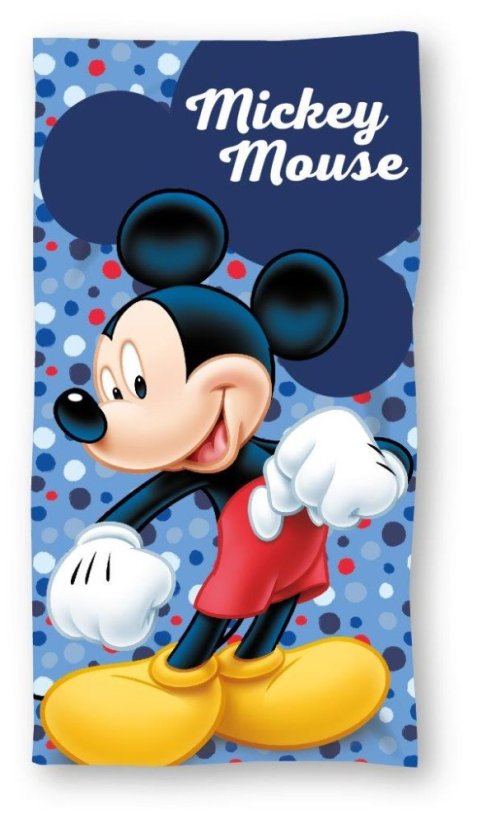 Dětská froté osuška 70x140cm - Disney Mickey Mouse modrý puntíky