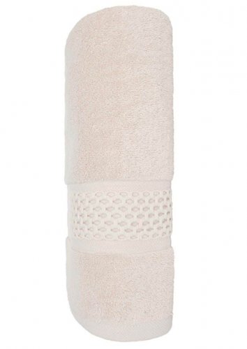 Samostatný ručník Asti s gramáží až 550g/m2 barvy krémové s jemnou bordurou