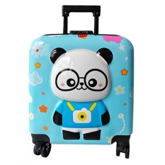 Dětský kufr na kolečkách - Panda modrá