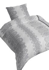 Bavlněné saténové povlečení 140x200 +70x90 - Ornamenty šedé 3559 B na zip Bavlněné saténové povlečení 140x200 +70x90 - Ornamenty šedé 3559 B na zip