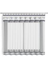 Hotová záclona 300x160cm - Srdce folk na bílém podkladu