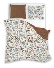 Bavlněné povlečení 140x200 + 70x90 - Motýli na louce hnědá