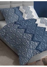 Bavlněné saténové povlečení 140x200 +70x90 - Královská modrá