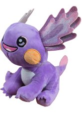 Krásný plyšový Axolotl, ve fialové barvě, zvaný taky jako vodní dráček.