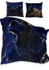Bavlněné saténové povlečení 140x200+70x90 - Noční obloha modrá
