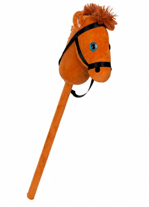 Koník na tyči plyšový 75cm Hobby horse - hnědý