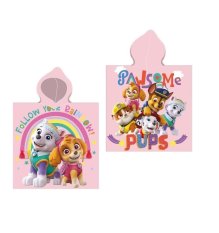 Dětská osuška, pončo s kapucí  50x110 Disney - Psí patrola růžová