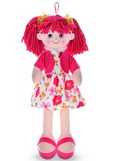 Láanenka Nanynka červená 50cm měkké tělo na baterie česky mluvící a zpívající 0m+