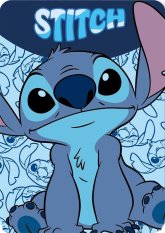 Fleecová, polar dětská deka 100x140cm - Stitch modrá