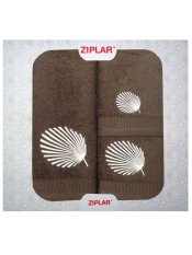 3 - dílná sada ručníků v krabici č. 314 hnědé listy