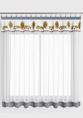 Hotová vánoční záclona 300x140cm - Šišky šedá Hotová vánoční záclona 300x140cm - Šišky šedá