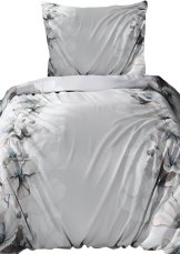 Flanelové povlečení 140x200 + 70x90 - Šípková růže na šedém na zip Flanelové povlečení 140x200 + 70x90 - Šípková růže na šedém na zip