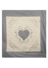 Dekorační povlak na polštář 40x40 na zip velur - srdce béžové