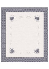 Velký ubrus 120x140cm srdce hnědé na béžovém Velký ubrus 120x140cm srdce hnědé na béžovém