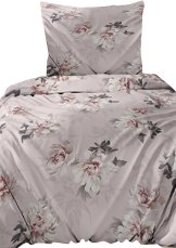 Bavlněné saténové povlečení 140x200 +70x90 - Pivoňka květy růžové 5067 A na zip Bavlněné saténové povlečení 140x200 +70x90 - Pivoňka květy růžové 5067 A na zip