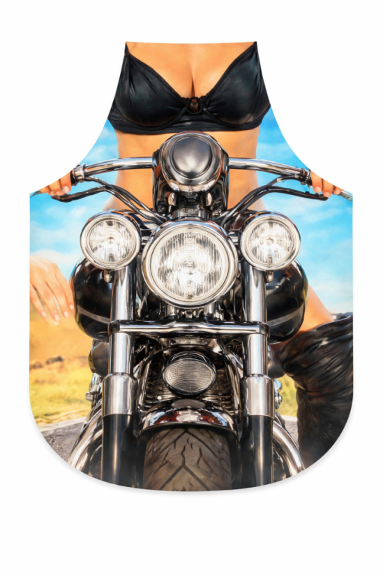 Kuchyňská zástěra 55x72cm - Žena na motorce