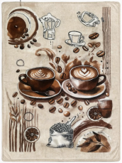 Mikrovlákno utěrka 40x60cm Coffee hnědá dva šálky