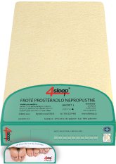 Nepropustné froté prostěradlo s gumičkou 70x140 banánové