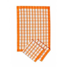 Kuchyňská utěrka ze 100% egyptské bavlny vysoce savá barvy oranžové 50x70cm