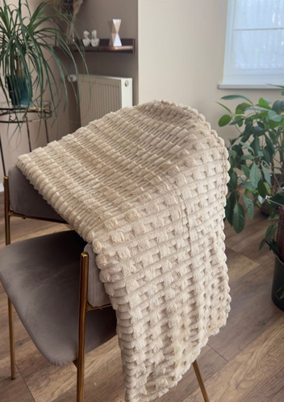 Mikroplyšová deka 220x200cm Viola - béžová jednobarevná