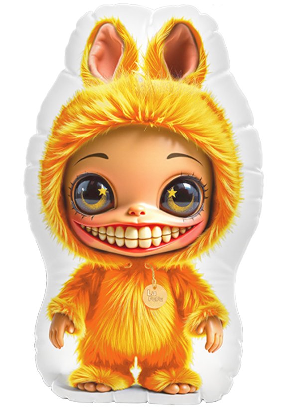 Dekorační polštář Labubi - žlutý