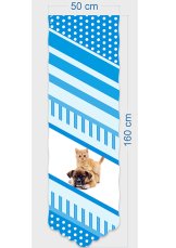 Panelový závěs dětský 50x160cm - Pes a kočka modrá rozměr