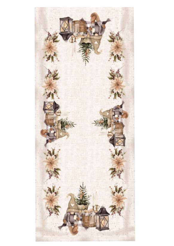 Vánoční ubrus skřítci béžová 35x35cm
