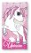 Dětská froté osuška 70x140cm - Unicorn jednorožec růžový