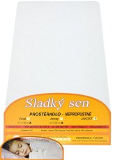 Nepropustné prostěradlo jersey s gumičkou 60x120 v barvě bílé
