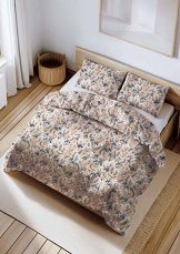 Bavlněné povlečení Lux 140x200+70x90cm - Kosatce na béžové