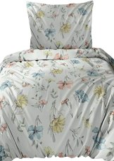 Flanelové povlečení 140x220 + 70x90 - Barevné květy na mátovém na zip Flanelové povlečení 140x220 + 70x90 - Barevné květy na mátovém na zip