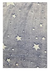 Deka mikroplyšová svítící ve tmě 150x200cm - hvězdy, puntíky modrá
