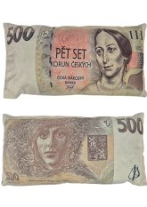 Dekorační polštář bankovka 500kč 28x53cm