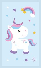 Dětský ručník 30x50cm - Unicorn modrý