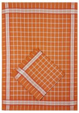 Kuchyňská utěrka s egyptské bavlny 50x70cm - Kostka pomeranč