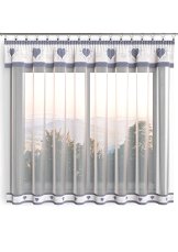 Hotová záclona 300x140cm - Srdce na béžovém