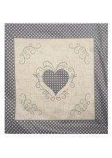 Dekorační povlak na polštář 40x40 na zip velur - srdce béžové